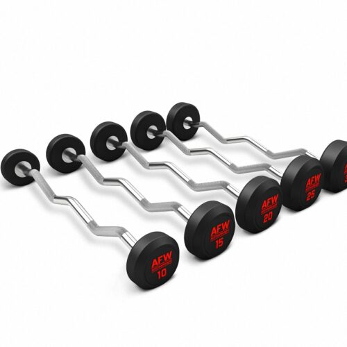 KIT 5 BARRAS Z BICEPS 10KG A 30KG GOMA R PLUS AFW