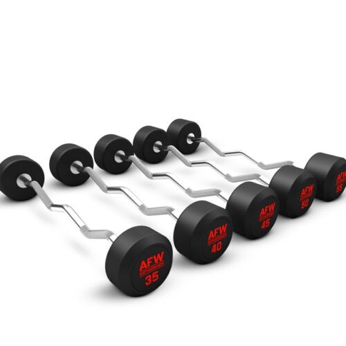 KIT 5 BARRAS Z BICEPS 35KG A 55KG GOMA R PLUS AFW